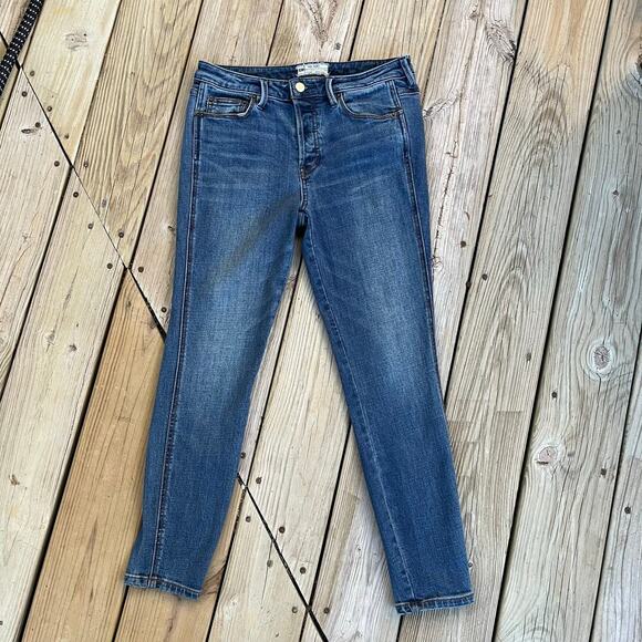 Free People Button Fly Skinny Jeans Medium Wash Size 27 - Picture 1 of 9